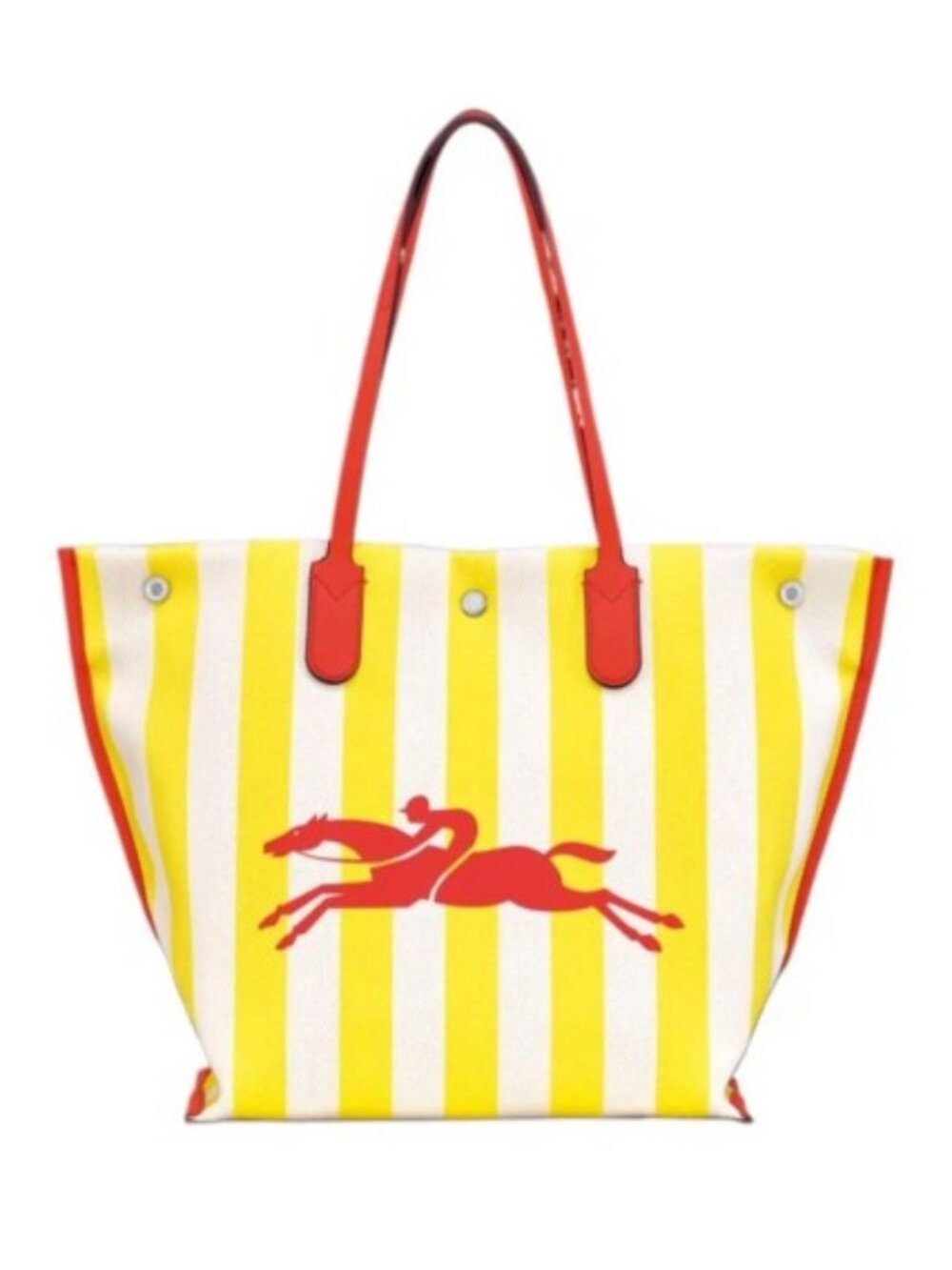 Longchamp Essential Stripe Cotton Canvas Tote Bag
